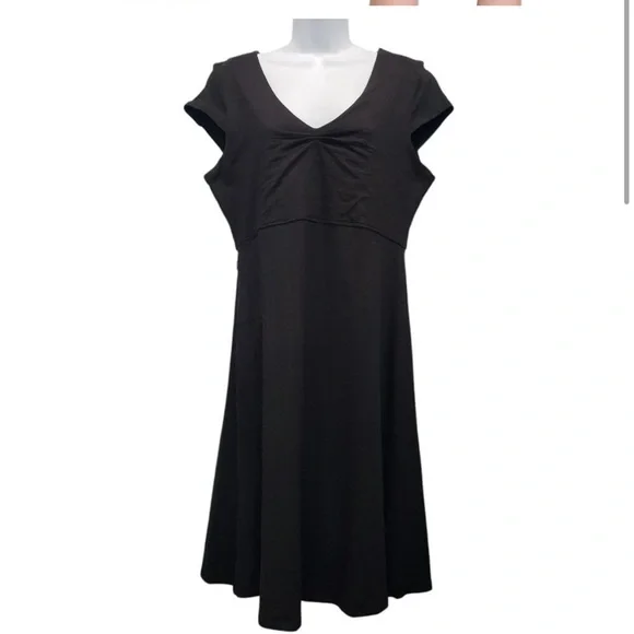 🐸 Horny Toad Rosemarie Dress Women Sz M Black Heathered Tencel Organic Cotton - Picture 5 of 9